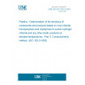 UNE EN ISO 182-3:2001 Plastics - Determination of the tendency of compounds and products based on vinyl chloride homopolymers and copolymers to evolve hydrogen chloride and any other acidic products at elevated temperatures - Part 3: Conductometric method. (ISO 182-3:1993) UNE EN ISO 182-3:2001 Plastics - Determination of the tendency of compounds and products based on vinyl chloride homopolymers and copolymers to evolve hydrogen chloride and any other acidic products at elevated temperatures - Part 3: Conductometric method. (ISO 182-3:1993)