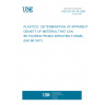 UNE EN ISO 60:2000 PLASTICS - DETERMINATION OF APPARENT DENSITY OF MATERIAL THAT CAN BE POURED FROM A SPECIFIED FUNNEL (ISO 60:1977) UNE EN ISO 60:2000 PLASTICS - DETERMINATION OF APPARENT DENSITY OF MATERIAL THAT CAN BE POURED FROM A SPECIFIED FUNNEL (ISO 60:1977)