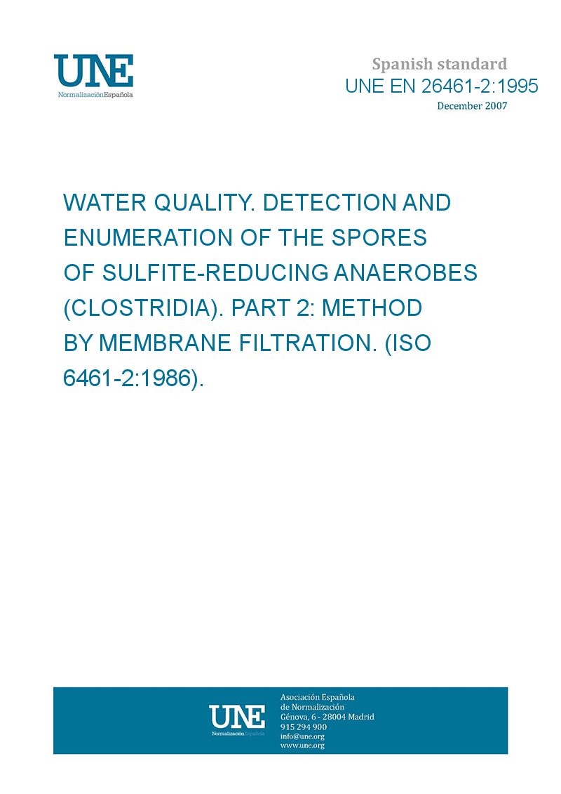 UNE EN 2646121995 WATER QUALITY. DETECTION AND ENUMERATION OF THE