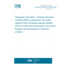 UNE CEN ISO/TS 19166:2025 Geographic information - Building information modelling (BIM) to geographic information systems (GIS) conceptual mapping (B2GM) (ISO/TS 19166:2025) (Endorsed by Asociación Española de Normalización in February of 2026.)